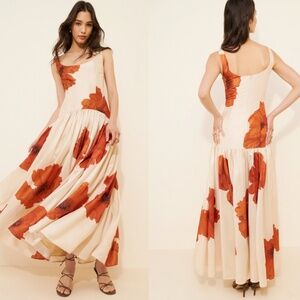 Free People Hutch the Ridge Printed Drop Waist Dress